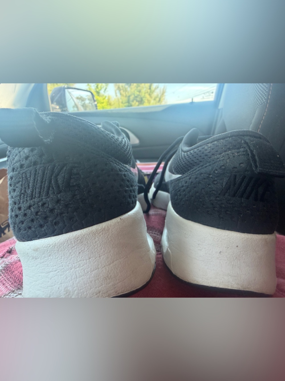 Nike Black and White Mesh Athletic Sneaker - Picture 2 of 3
